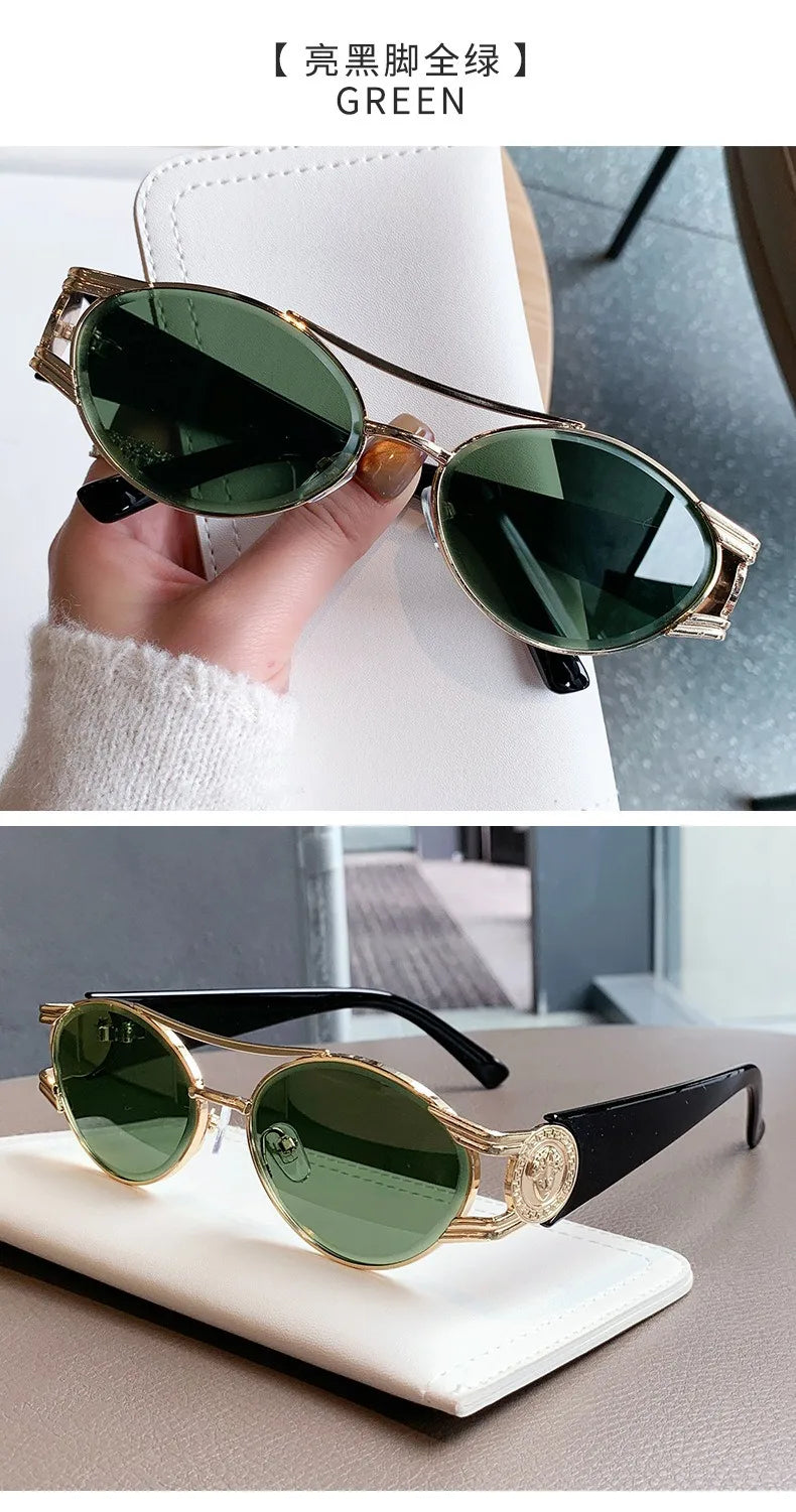 Unisex Oval Gradient Fashion Sunglasses