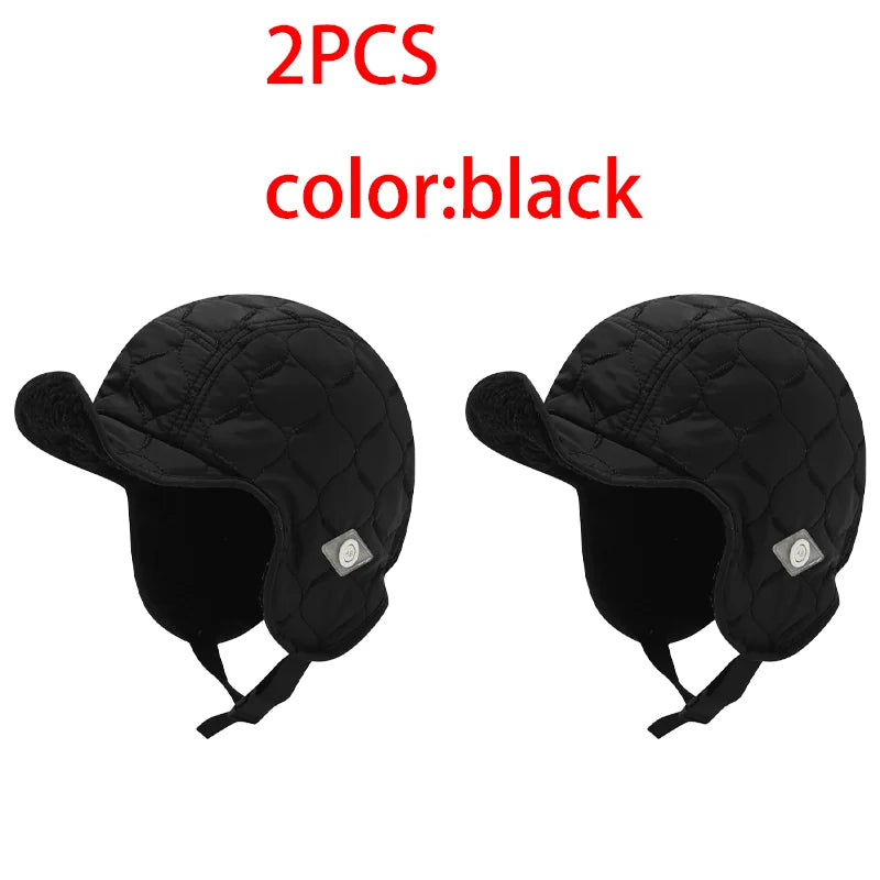 1/2/3PCS Windproof Warm Hat Winter Fleece Thickened Thermal Outdoor Ski Hat Earflap Men Women Cycling Ear Protectors Hats