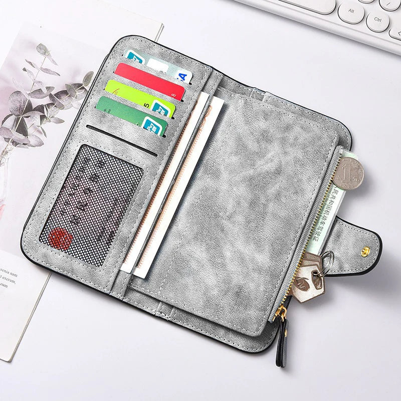 Bambi Long Zip Wallet for Women – Cute Cartoon Multi-Card Large Capacity Kawaii Clutch Bag, Soft Texture Fashion Purse