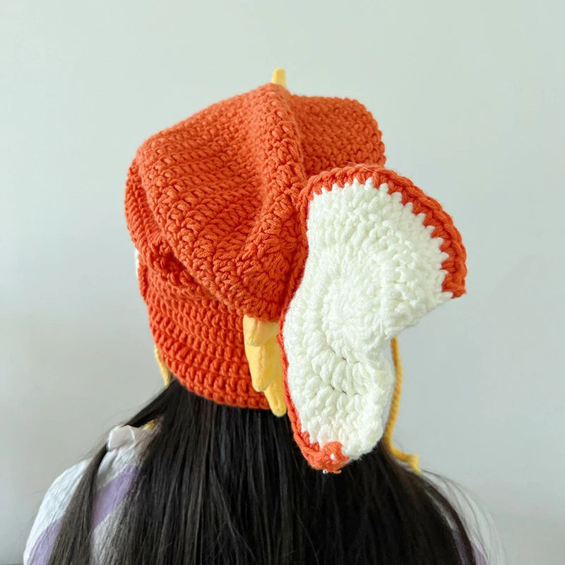 New 2026 Fashion Handmade Woolen Crocheted Carp Head Hats Women And Men Funny Fish King Warm Pile Hat Adult Unisex Knitted Hats