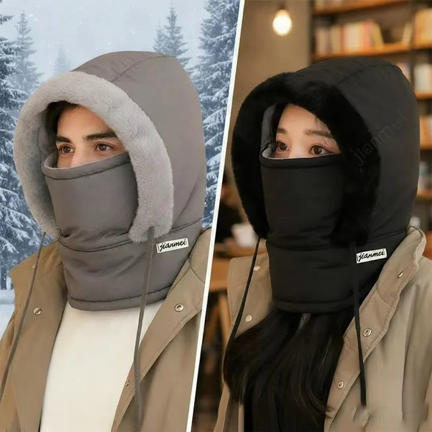 Winter Motorcycle Warm Neck Gaiter Windproof Outdoor Sports Mask Face Balaclava Cotton 3-in-1 Beanies Cap Warm Face Protection