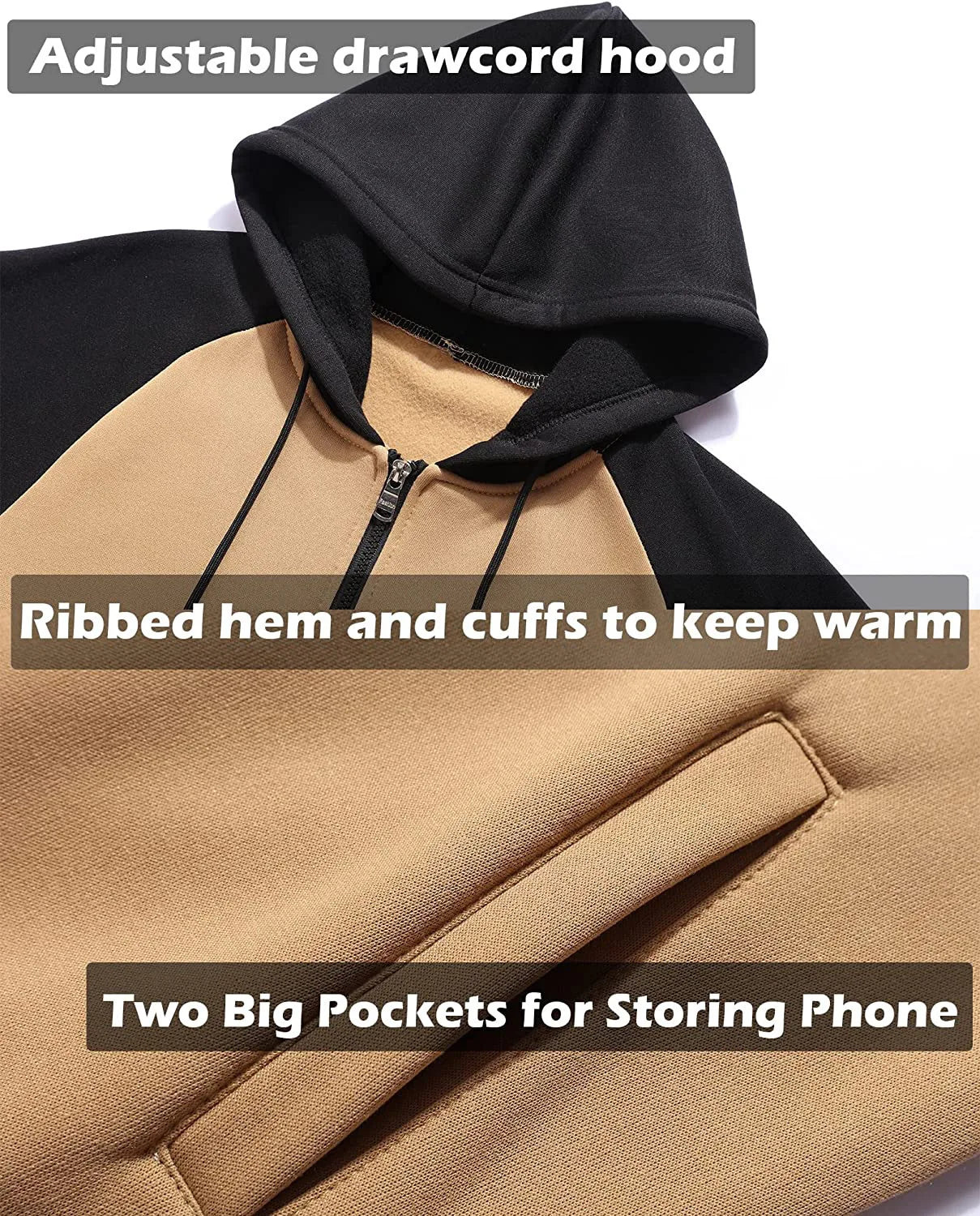 Men’s Biker Print Fleece Hoodie