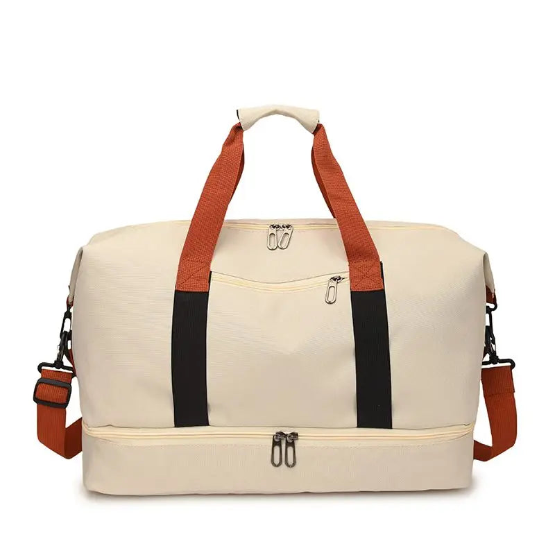 Travel Gym Duffle Bag with Shoe Compartment – Portable Fitness Shoulder & Crossbody Carry-On Bag for Workouts and Weekend Trips