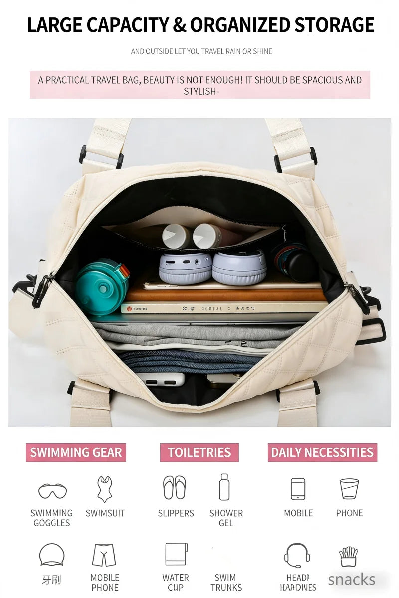 Large Capacity Sports Gym & Travel Duffle Bag – Dry/Wet Separation Shoulder Handbag for Yoga, Fitness, Training & Short Trips