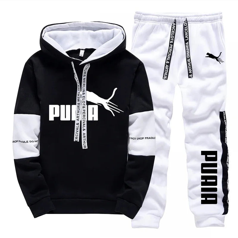 Men's Casual Hoodie & Joggers Tracksuit Set