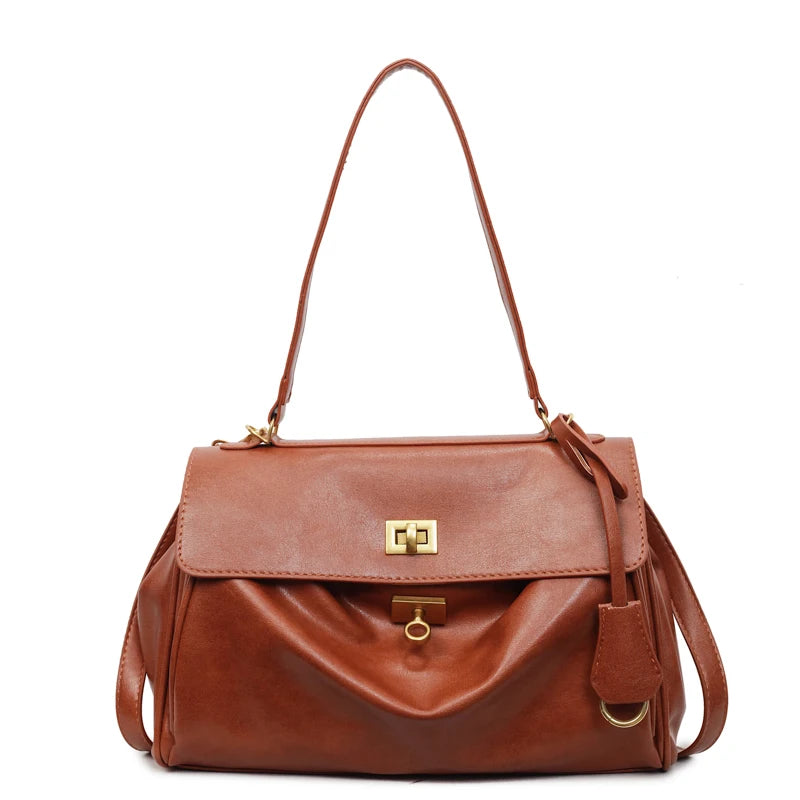 Women’s Vintage PU Flap Shoulder & Crossbody Bag