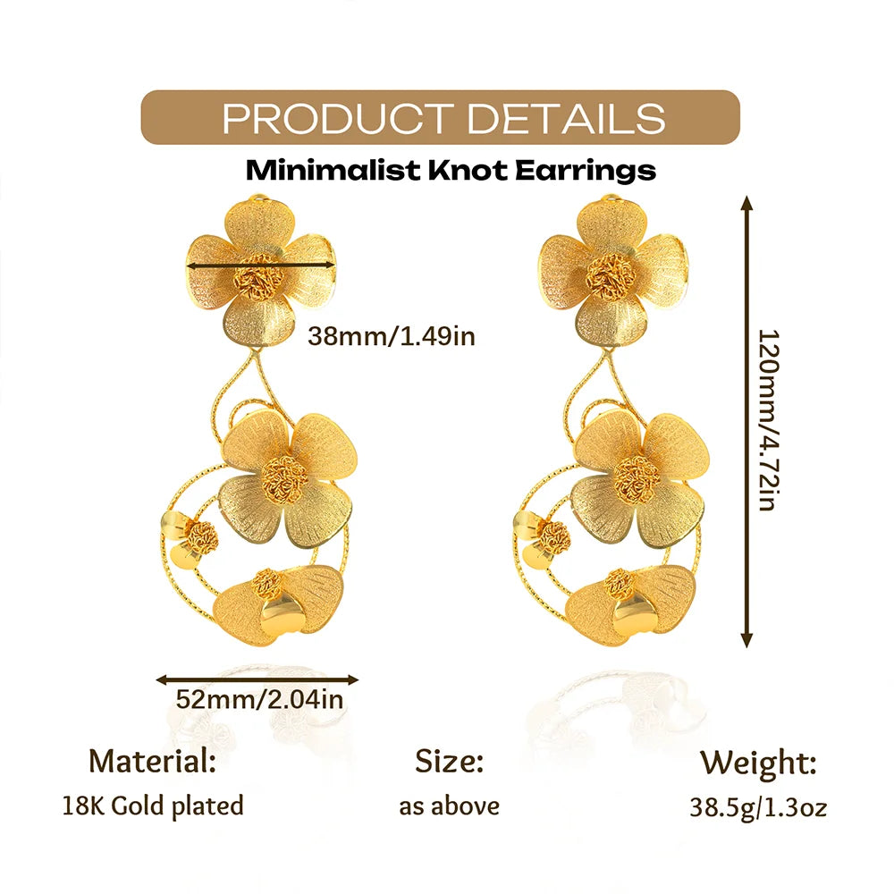 Women’s 18K Gold-Plated Botanical Drop Earrings