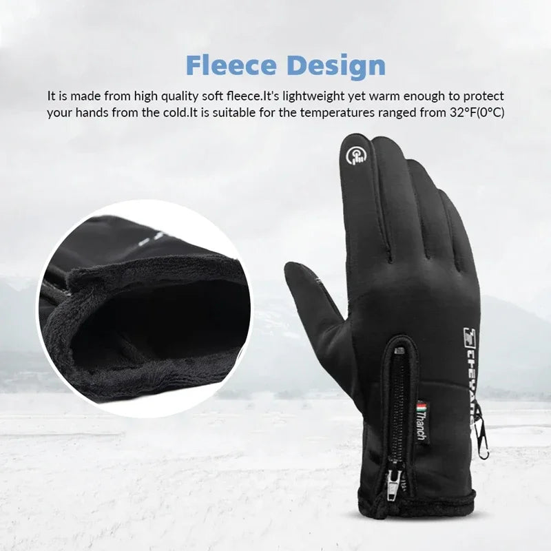 Winter Gloves -40 ℃ Waterproof Thermal Touch Screen Thermal Windproof Warm Gloves Cold Running Riding Sports Hiking Ski Gloves