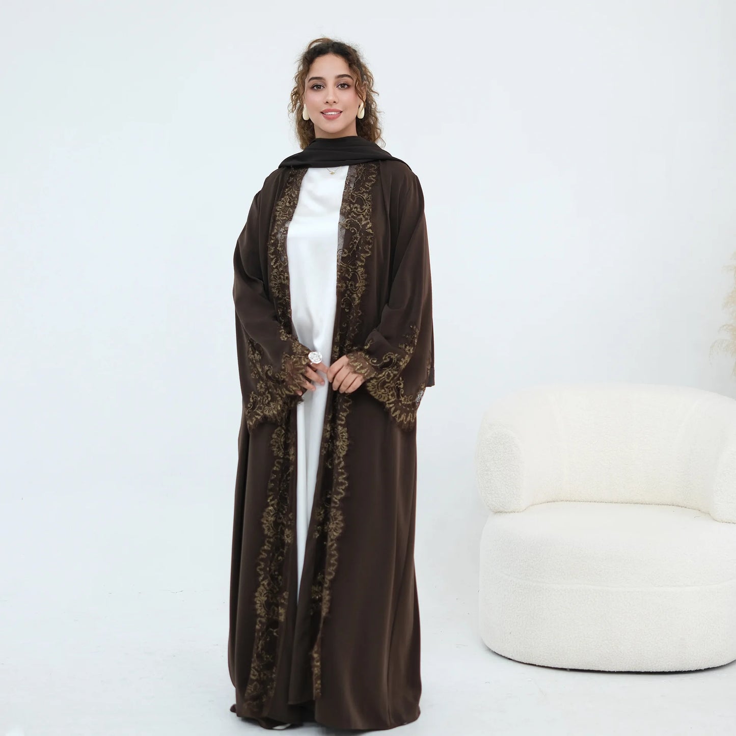 Luxury Floral Lace Abaya