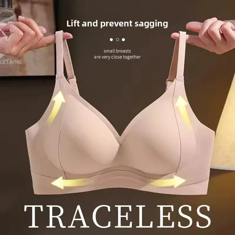 Comfortable Women's Everyday Bra Lifting Thin No Steel Ring Seamless Underwear Prevent Side Breast Collection Sagging Bras