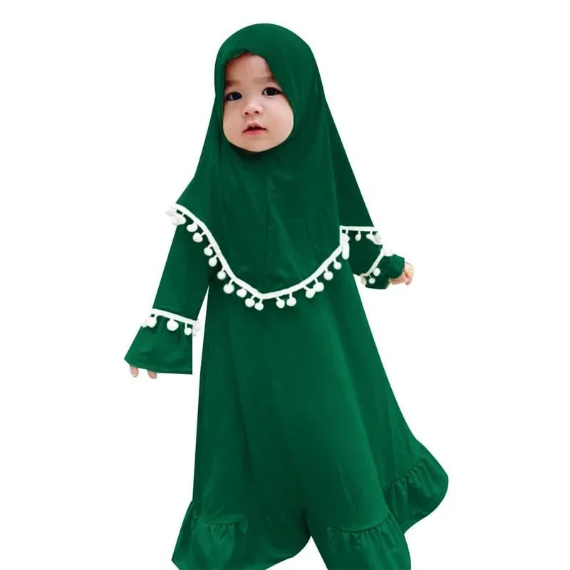 Kids Girls Hijab & Abaya Set