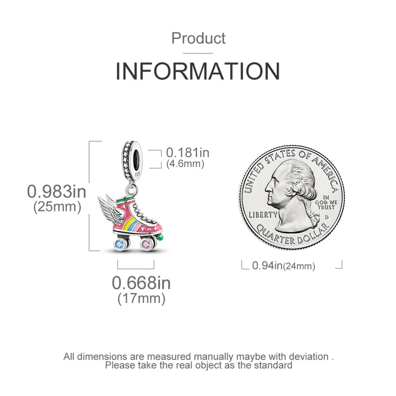925 Sterling Silver Pink Ballet Girl Bow Pendant Charm Bead for Women – Elegant DIY Jewelry Making Charm for Bracelets & Necklaces