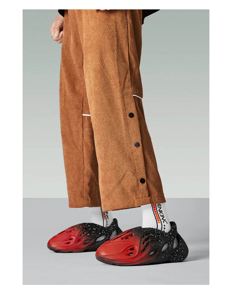Summer New Couple Hole Shoes Beach Sandals Plus Size Korean Fashion Versatile Casual Men's Slippers Platform Sandals