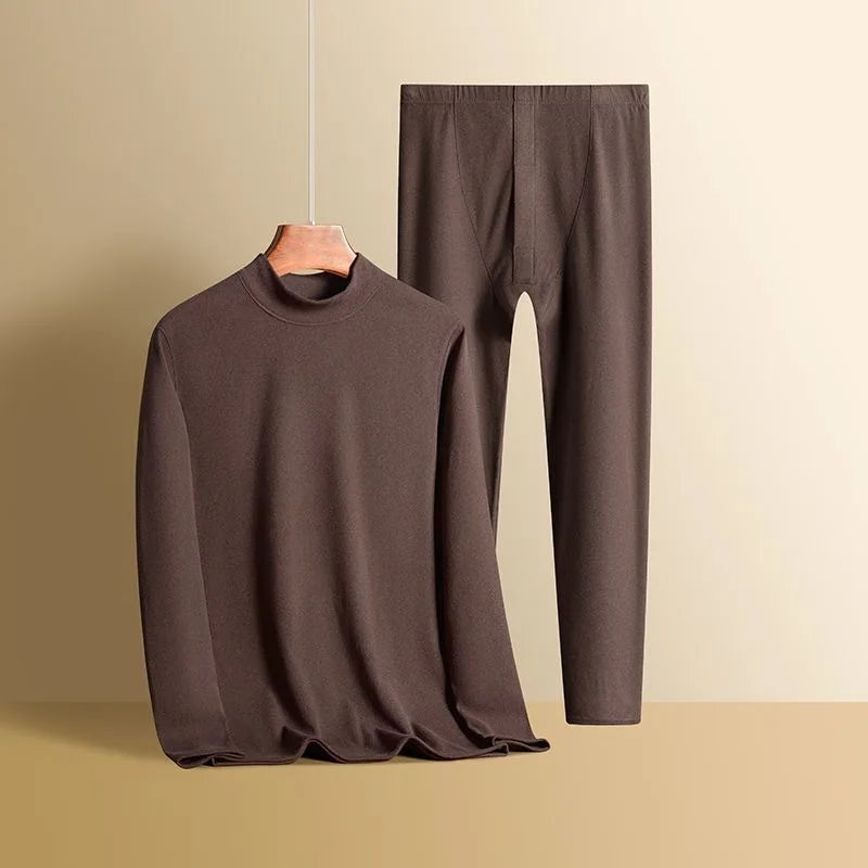 Men's Fleece-Lined Mock Neck Thermal Set