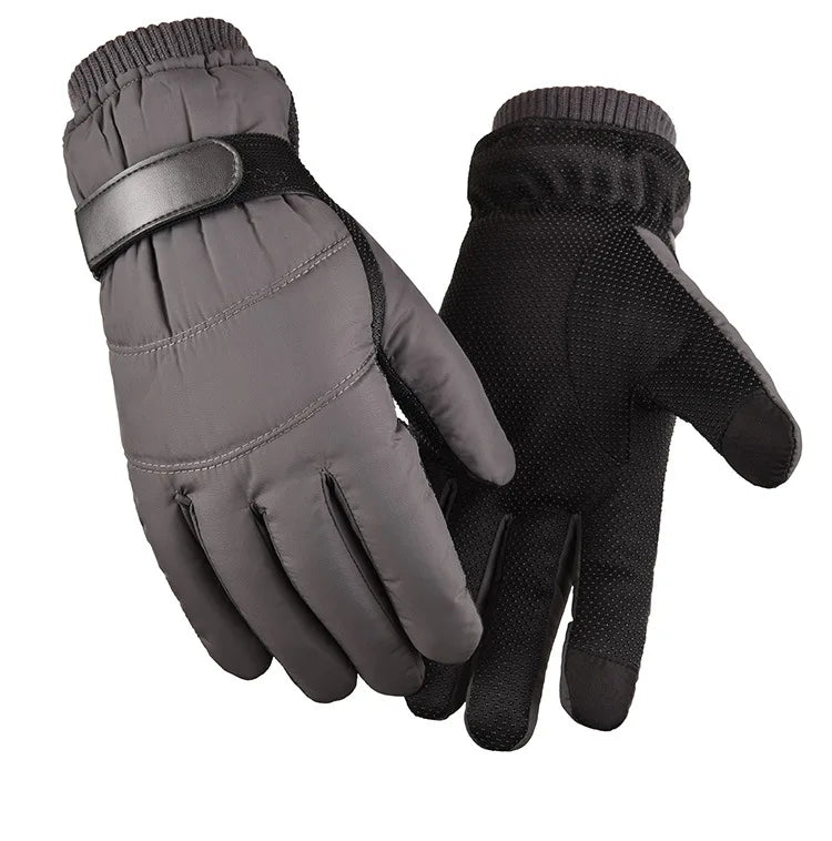 Winter Gloves Men Windproof Down Alternative Fleece Lined Thickened Warm Autumn Winter Motorcycle Cycling E-Bike Ski