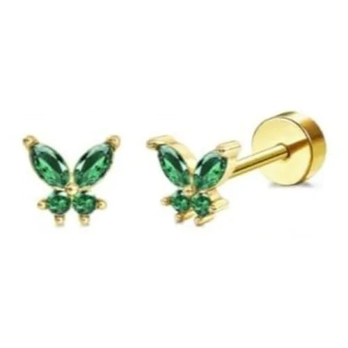 14K Gold-Plated Stainless Steel Classic Stud Earrings