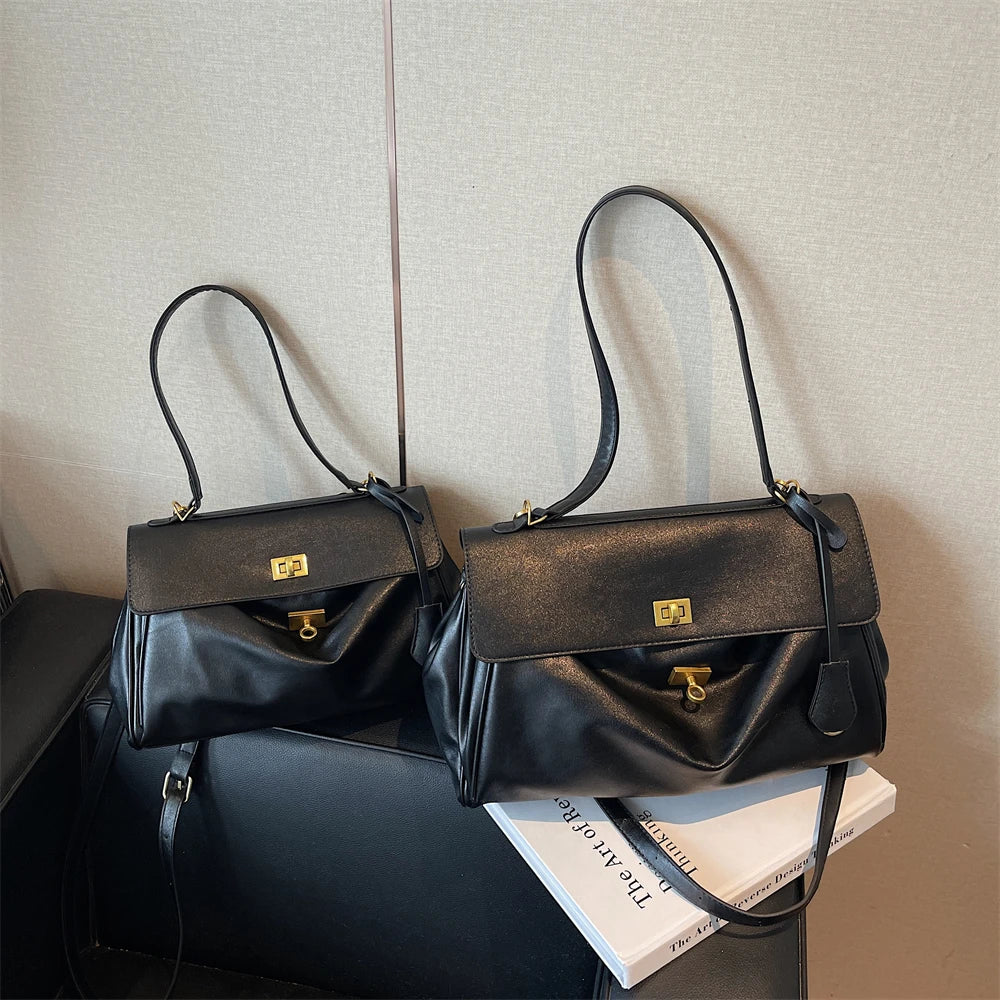 Women’s Vintage PU Flap Shoulder & Crossbody Bag
