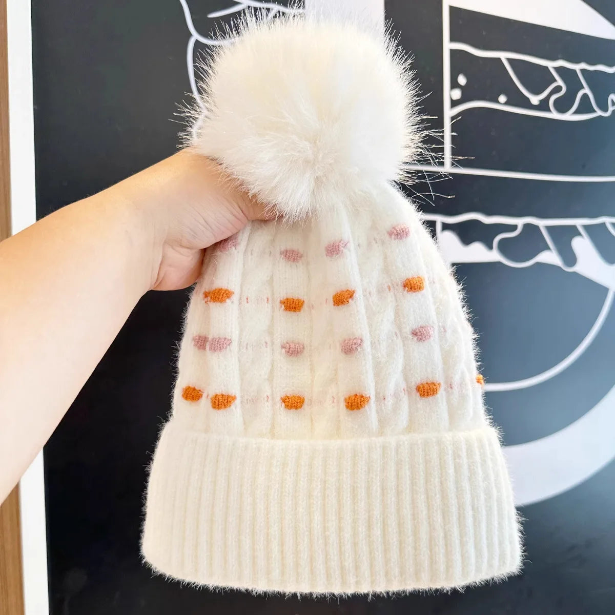 Winter Warm Beanie Women's Hat Thickened Cold-Proof Knitted Cap Outdoor Sports Cycling Skiing Pullover Hats Bonnets for Women