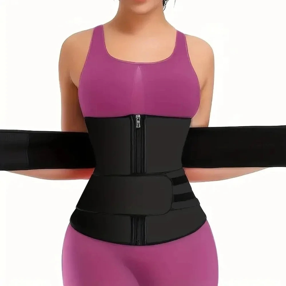 Waist Trainer Sweat Belt – Adjustable Body Shaper Workout Cincher for Fitness, Exercise & Abdominal Support