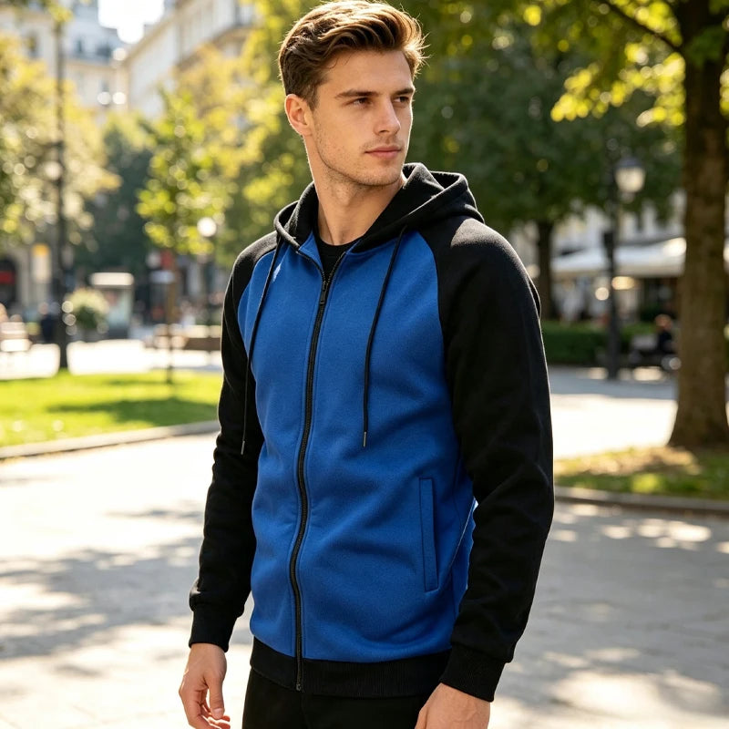 Men’s Biker Print Fleece Hoodie