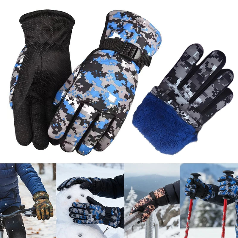 Kids Winter Warm Windproof Cold Weather Outdoor Sports Gloves for Boys Girls Fleece Snow Gloves Ski Gloves Boy Winter Glove