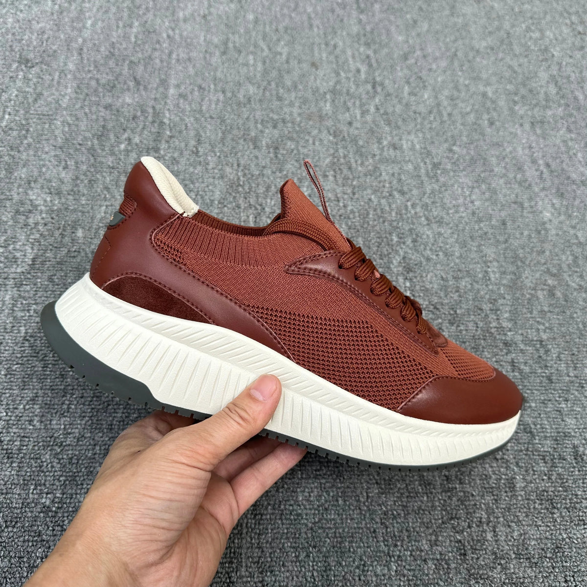 2026 Summer Breathable Sports Casual Shoes For Men, Thick Sole Height Increasing Lace Up Comfort Versatile Mesh Running Sneakers