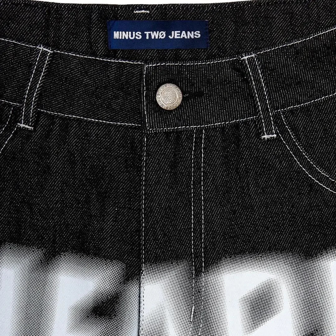 Y2k Wide Leg Jeans 2026 New Trend Hip Hop Letter Printed Black Pants Men Women Fashion Punk Loose Straight Trousers Streetwear