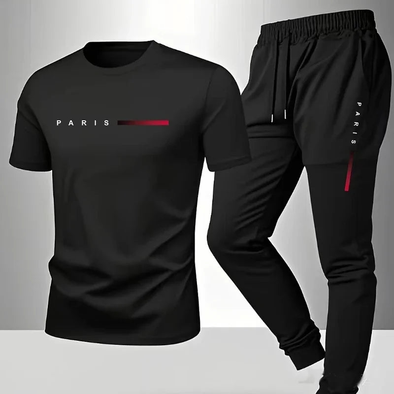 Men’s Letter Print 2-Piece Casual Set