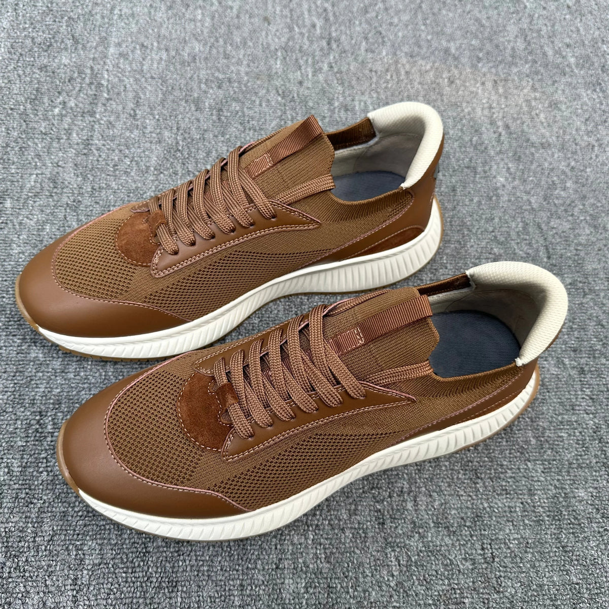 2026 Summer Breathable Sports Casual Shoes For Men, Thick Sole Height Increasing Lace Up Comfort Versatile Mesh Running Sneakers