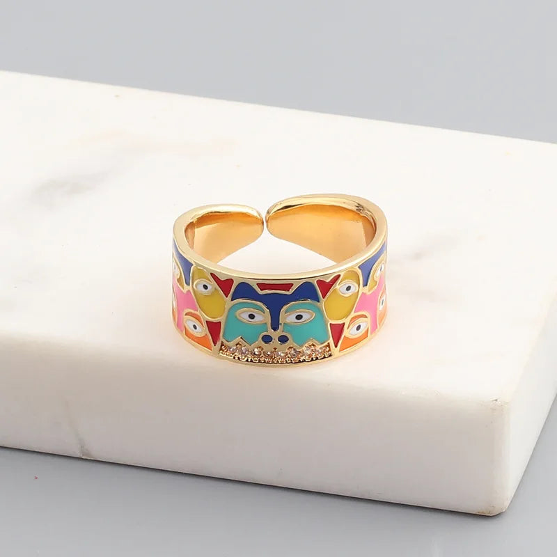 Women’s Gold-Plated Zircon Botanical Statement Ring