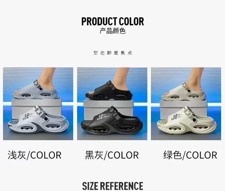 Men Sandals Slip On 2 in 1 Summer Outdoor Thick Sole Non Slip Waterproof Driving Shoes