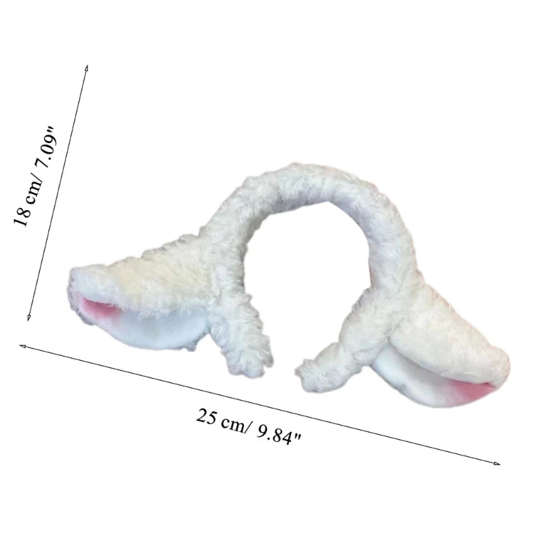 Soft  Lamb Headband Animal Shape Plush Ears Hair Hoop for Washing Face Fluffy Animal Hairbands Cartoon Costume T8NB