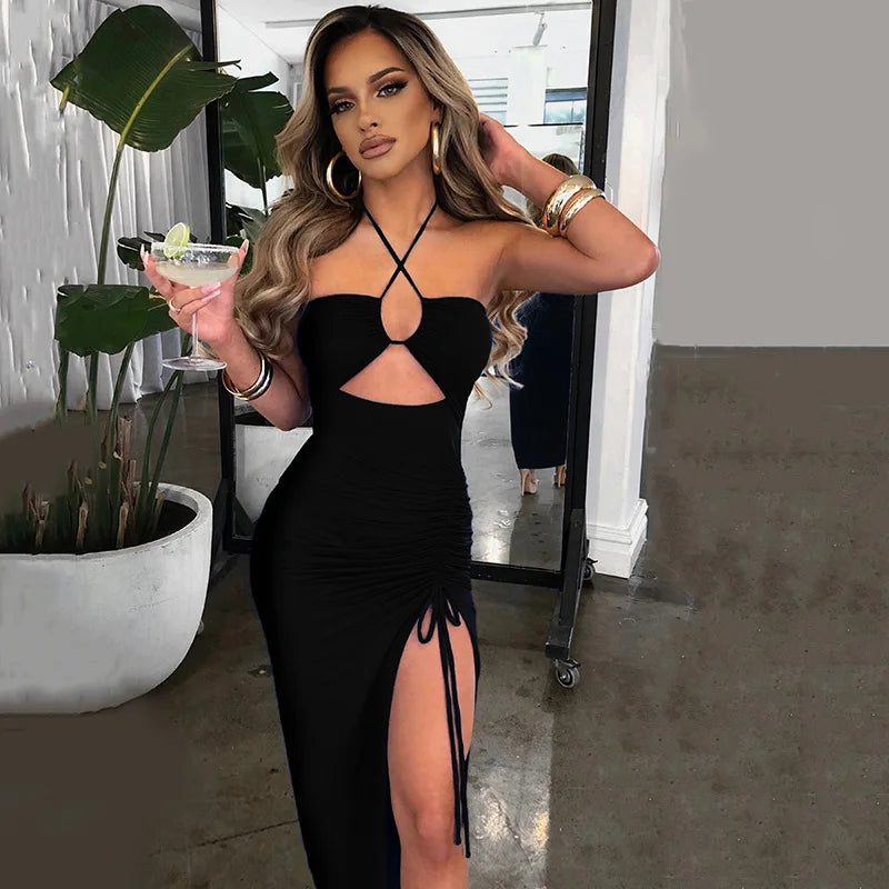 Backless Bodycon Midi Dress