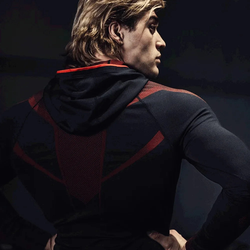 Men’s Quick-Dry Half-Zip Compression Hoodie
