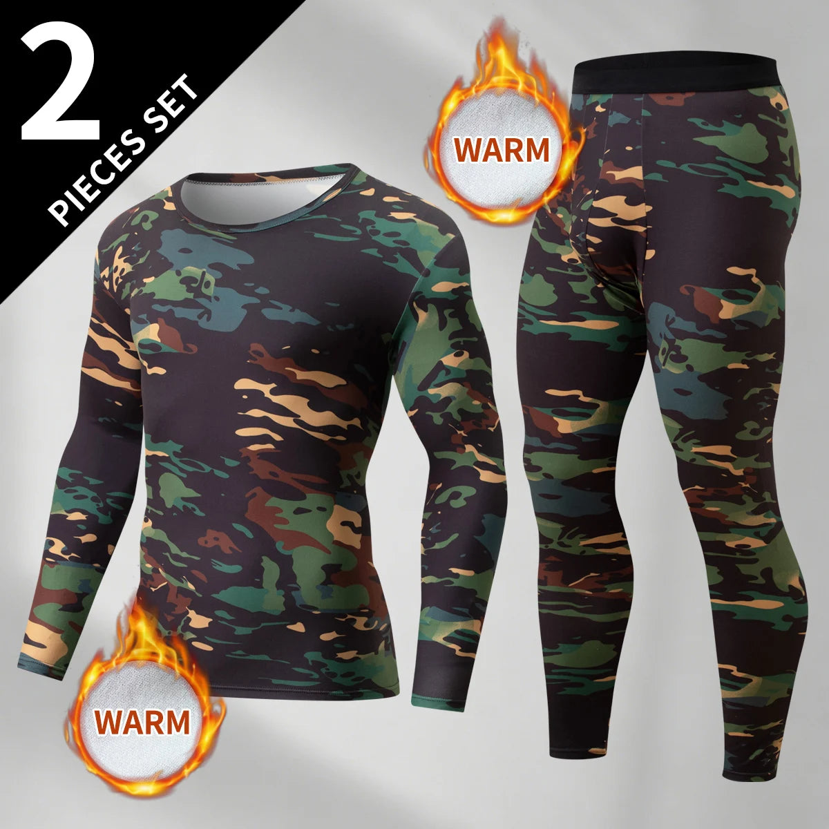 Men's Printed Thermal Base Layer Set