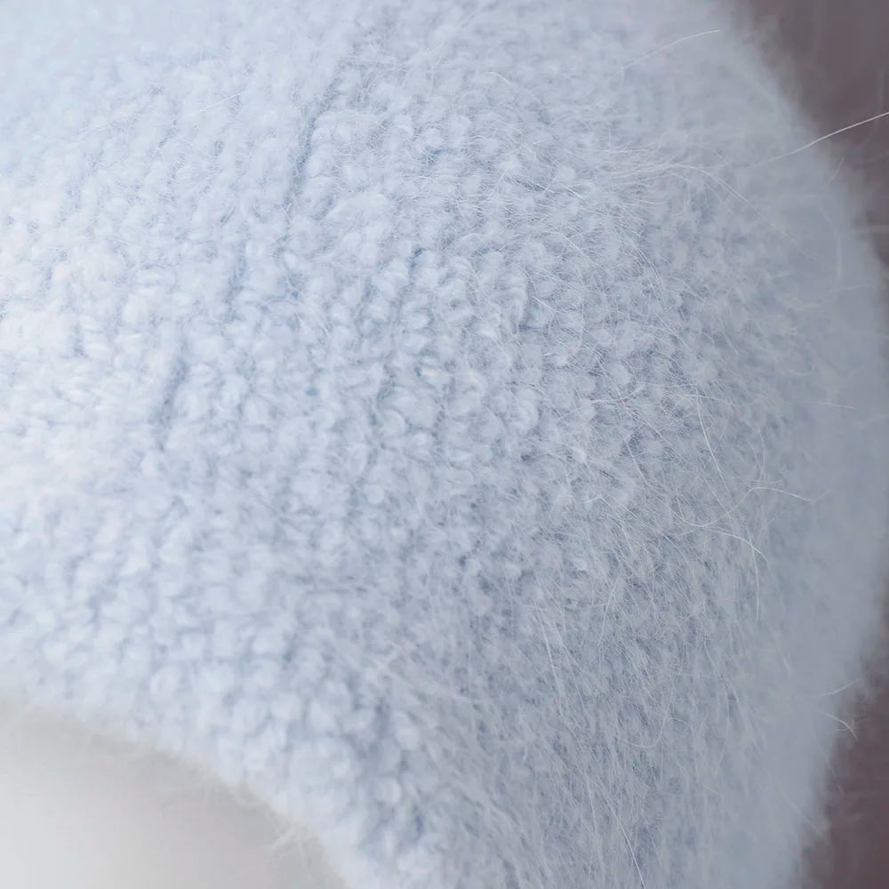2025 NEW Winter Hat Real Rabbit Fur Winter Hats For Women Fashion Warm Hats Upgrade thickened extended Pullover scarf hat