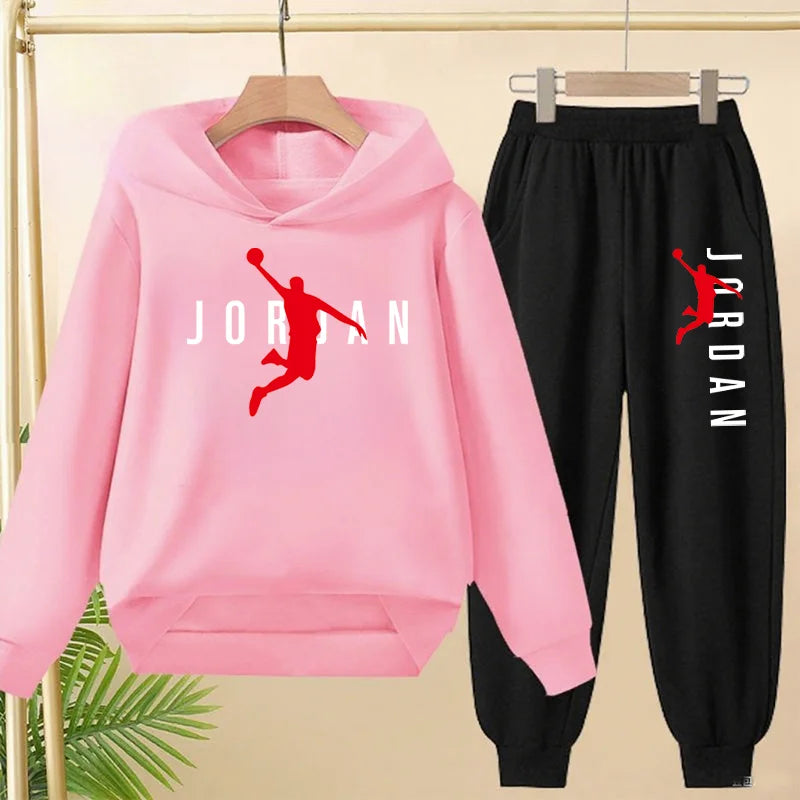 Kids 2-Piece Hoodie and Pants Tracksuit Set (Ages 2-13)