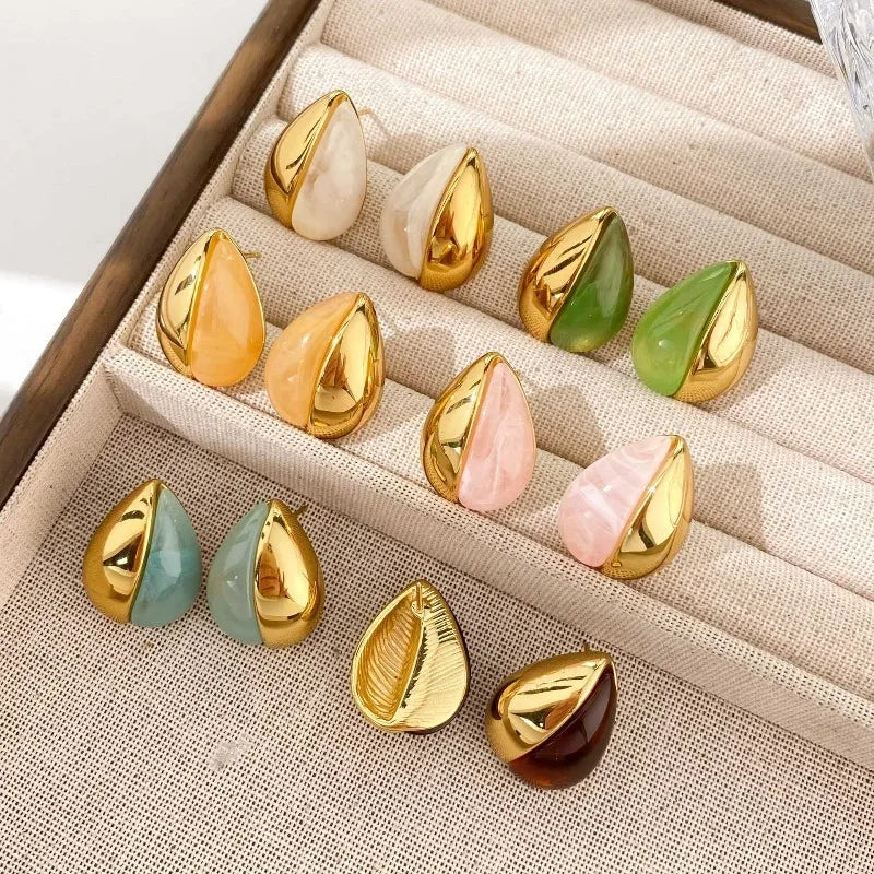 Women’s Vintage Geometric Resin Drop Earrings