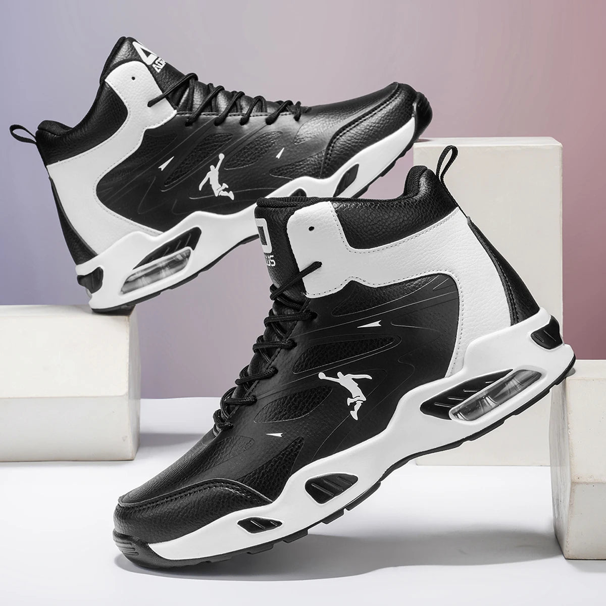 Fashion High-Top Basketball Shoes for Men Women Comfortable Leather Outdoor Training Athletic Sneakers Free Shipping