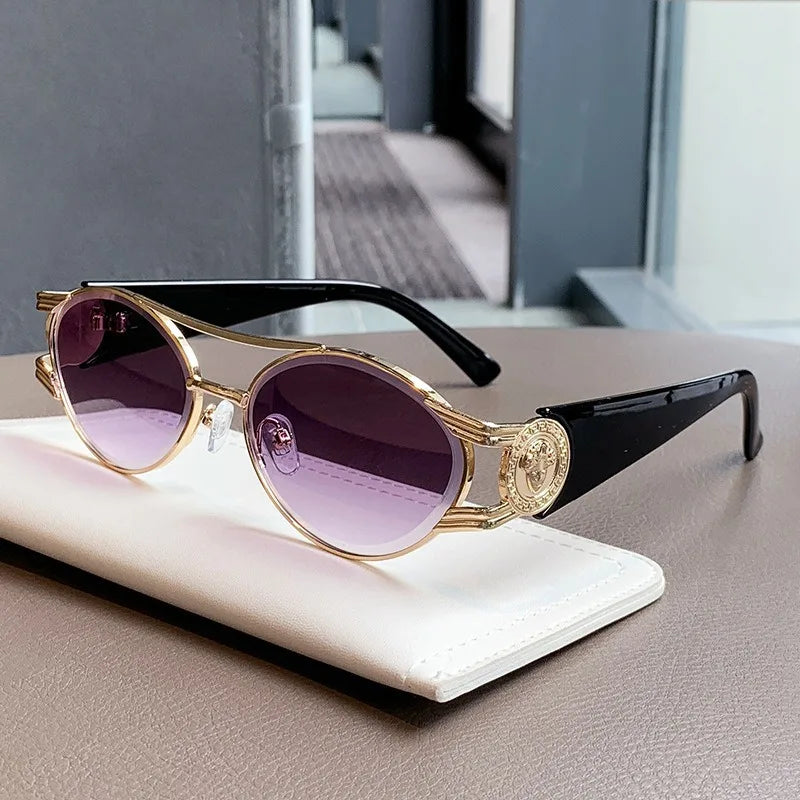 Unisex Oval Gradient Fashion Sunglasses
