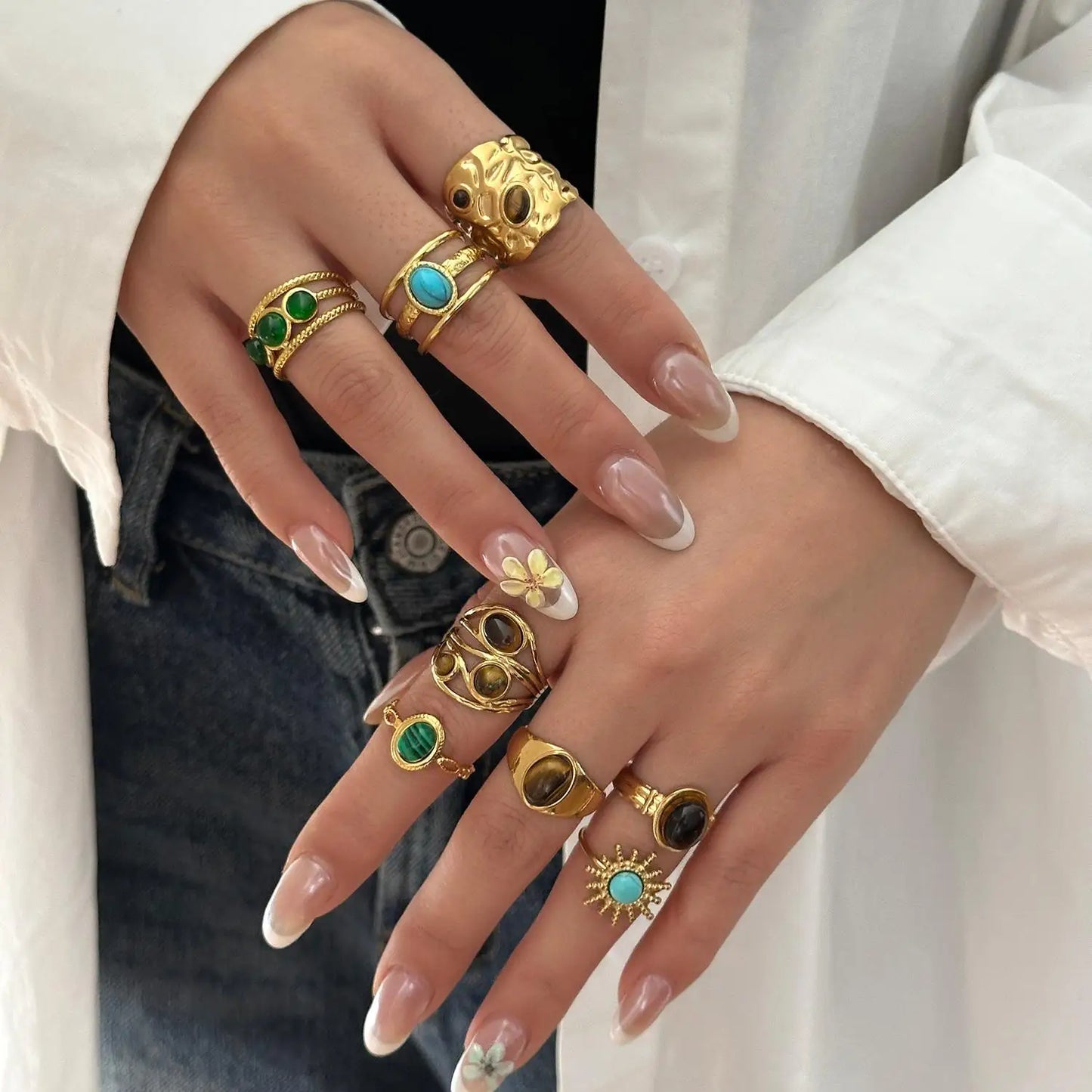 Women’s Stainless Steel Irregular Punk Statement Ring