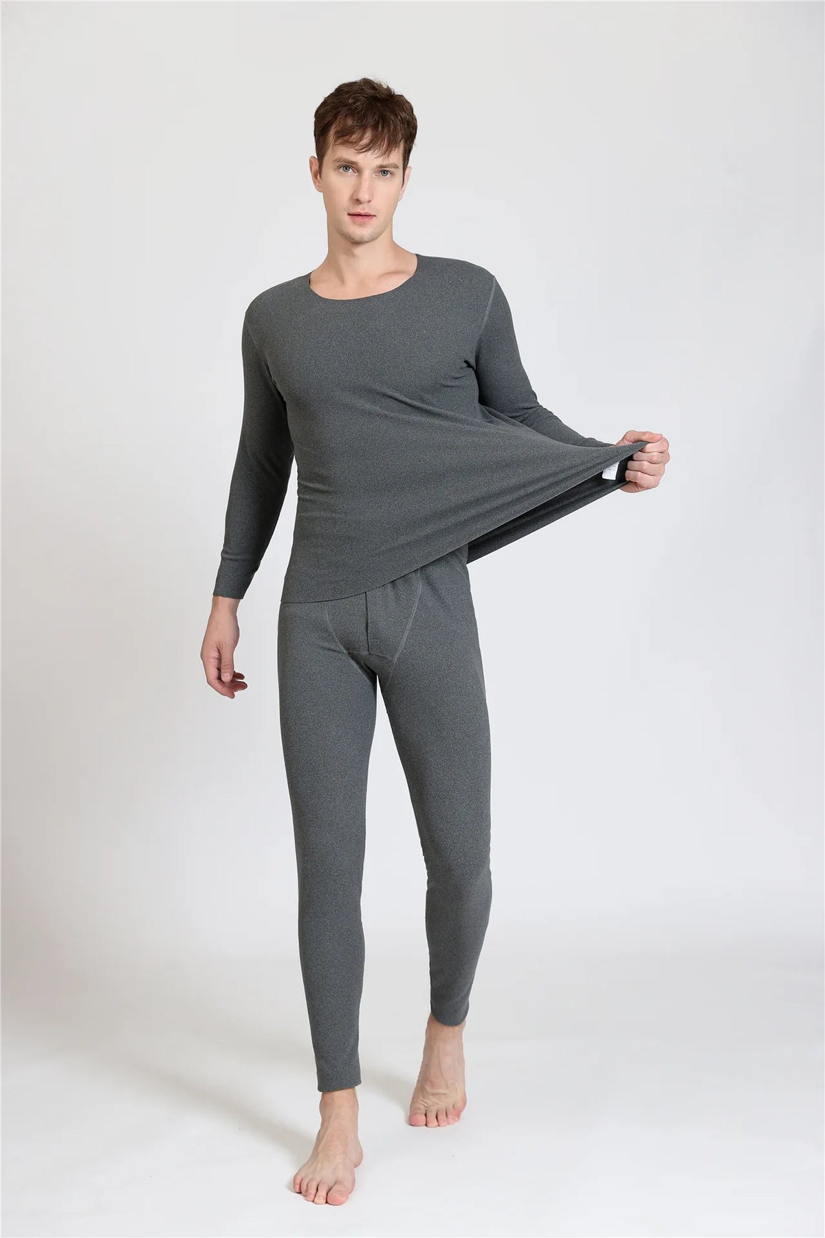 Men's Fleece-Lined Thermal Underwear Set