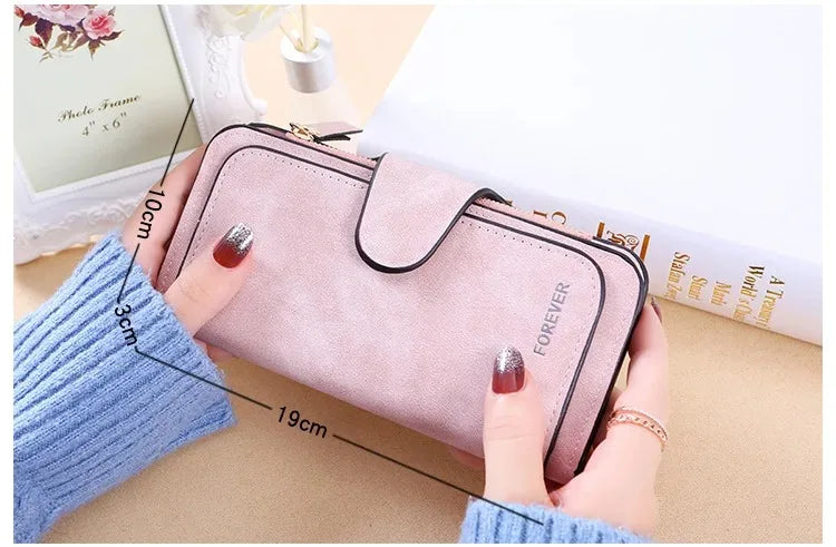 Bambi Long Zip Wallet for Women – Cute Cartoon Multi-Card Large Capacity Kawaii Clutch Bag, Soft Texture Fashion Purse