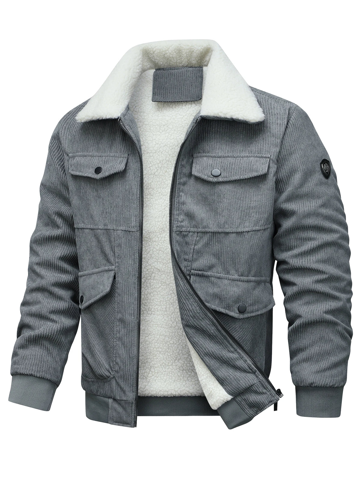 Men's Casual Corduroy Zip-Up Jacket