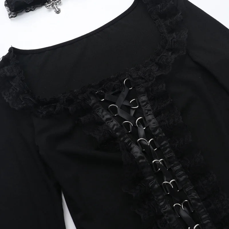 Women’s Gothic Lace Long Sleeve Top