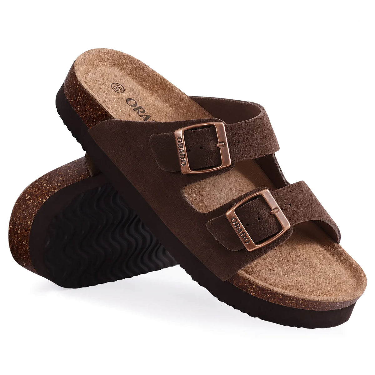 Bebealy Women's Cork Footbed Slide Sandal Summer Men Mules Fashion Women Clogs Slippers Outdoor Beach Sandals Adjustable Buckle