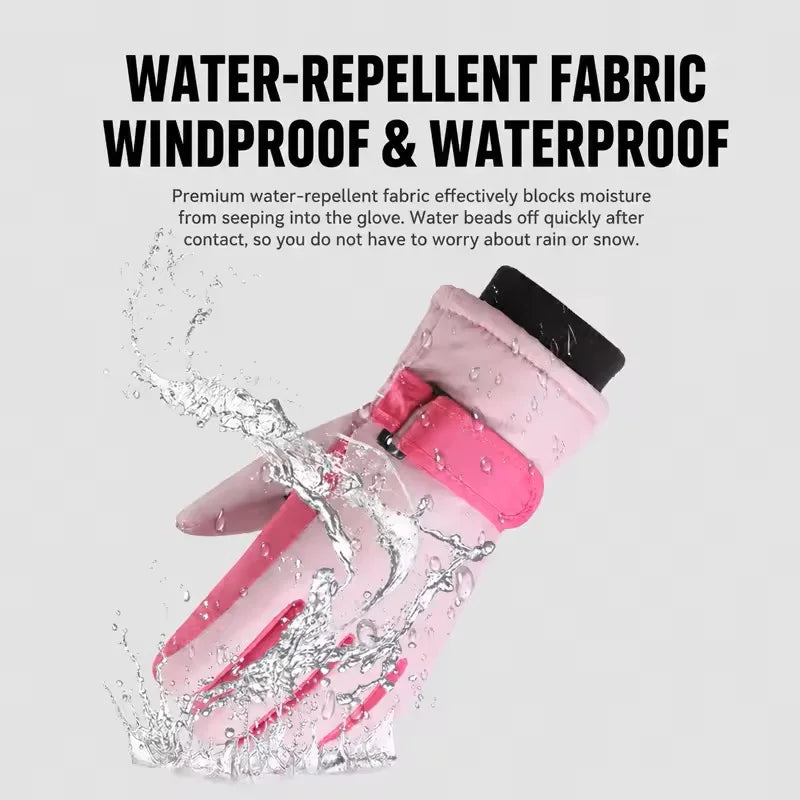 New Children Ski Gloves Keep Finger Warm Waterproof Thicken Mittens Winter Snowboard Snow Kids Gloves for Boys Girl Accessories