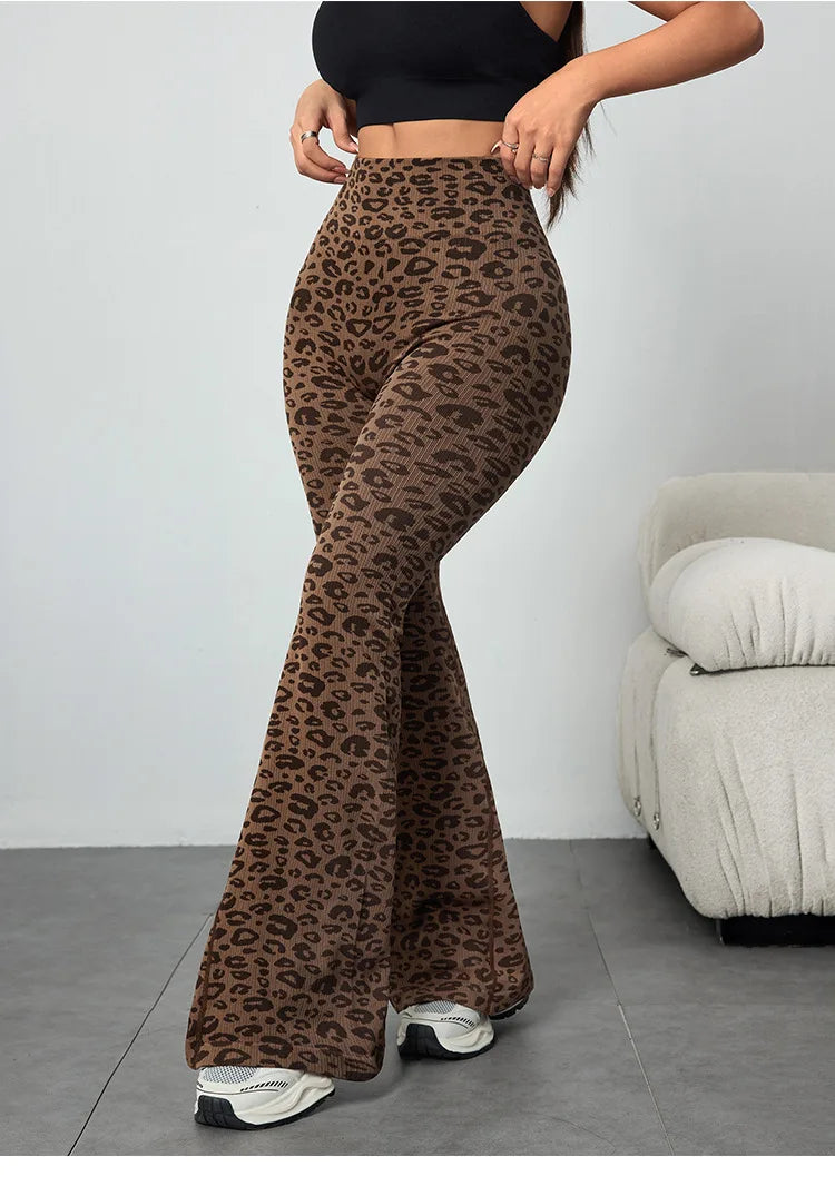 Leopard Flare Yoga Pants