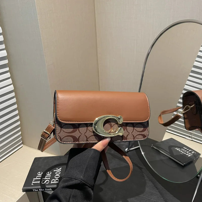 Women’s New Versatile Small Square Bag, Fashionable Retro Tofu Shoulder & Crossbody Messenger Bag, High-Grade Textured Handbag