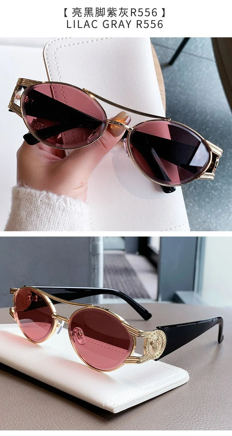 Unisex Oval Gradient Fashion Sunglasses